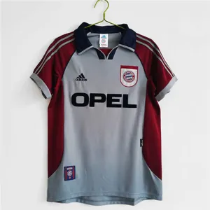 Bayern München 1998 - 1999 Auswärts-Retro-Trikot - Grau und Weiß