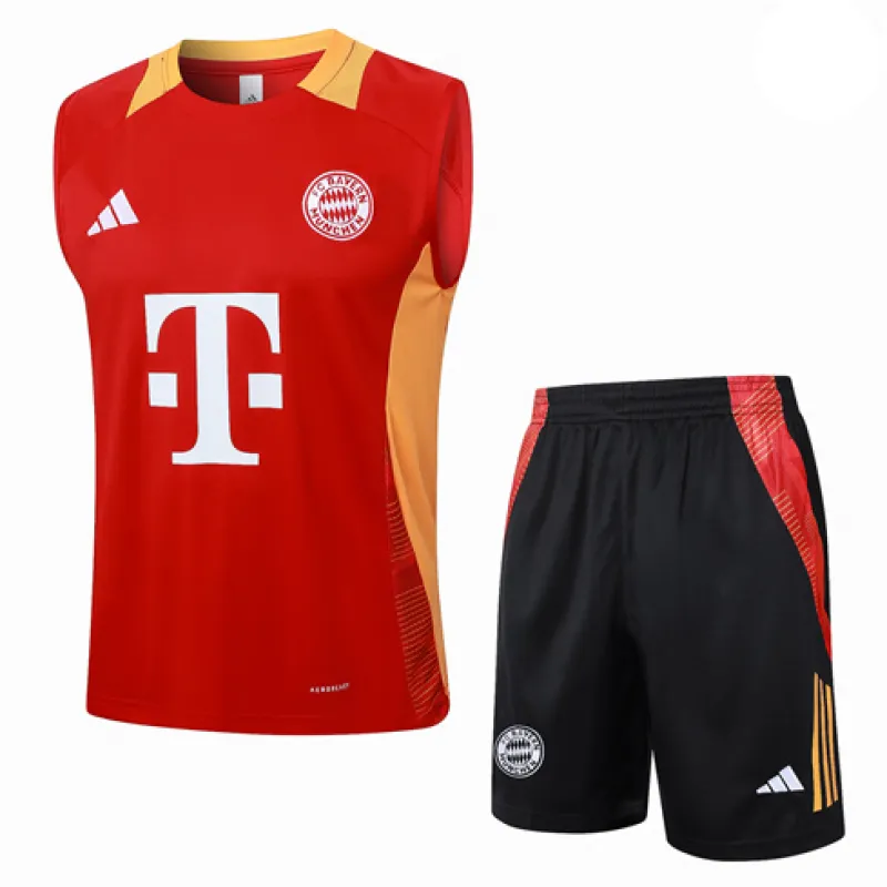 Bayern Munich 2024/25 red training jersey vest and shorts