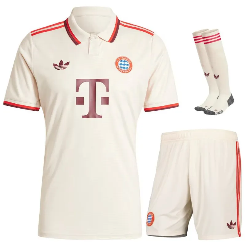 Kids' 2024/25 Bayern Munich Third Kit Set - Fan Version (Cream)