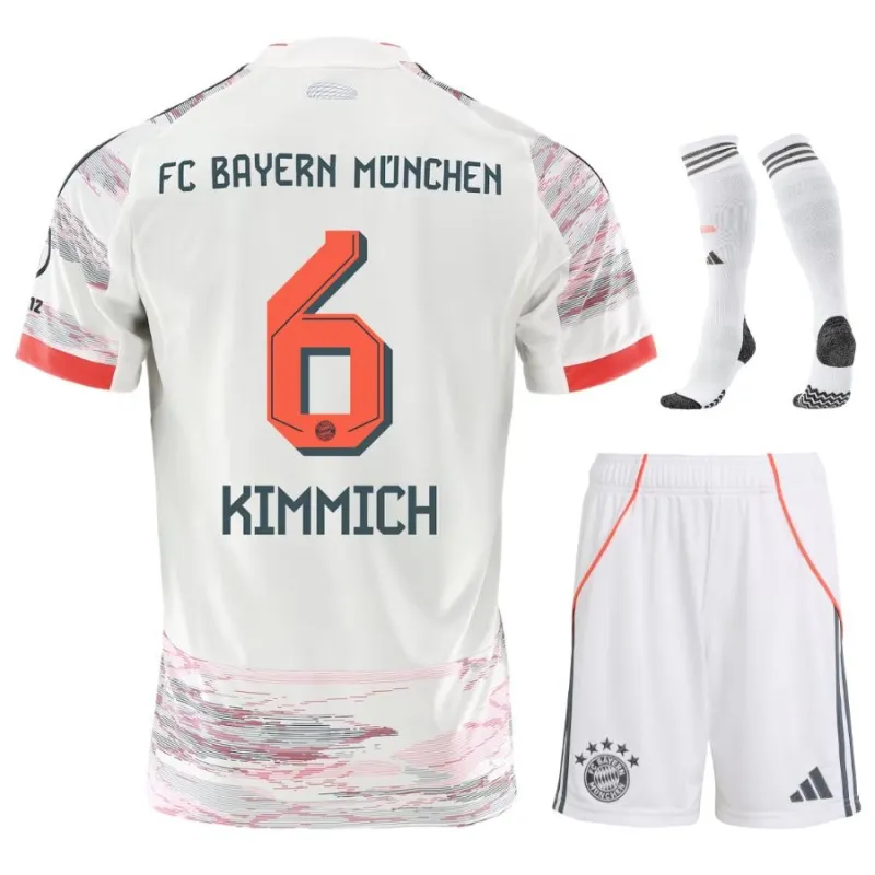 Bayern Munich KIMMICH Kids' Kit 2025/26 Away - White