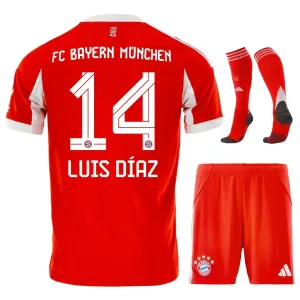 Bayern Munich LUIS DIAZ Kids Home Kit 2025/26 - Red