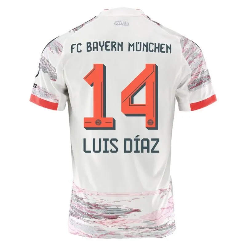 Bayern Munich LUIS DIAZ 2025/26 Away Jersey - White