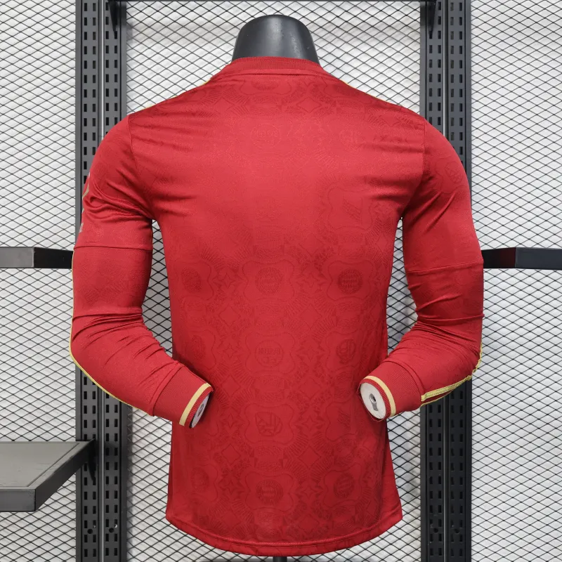Bayern Munich 2025/26 Anniversary Edition Long-Sleeve Player Jersey - Red