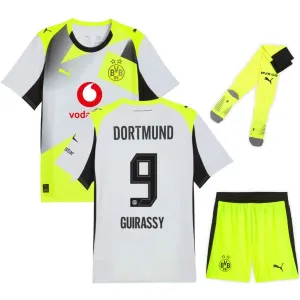 Dortmund GUIRASSY 2025/26 Kids Away Kit - Grey/Green