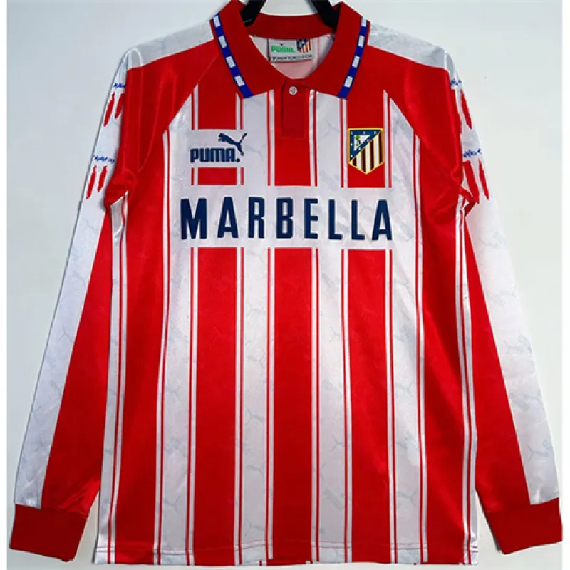 Atletico Madrid Retro Long-Sleeved Jersey 1994/95 Home - Red/White