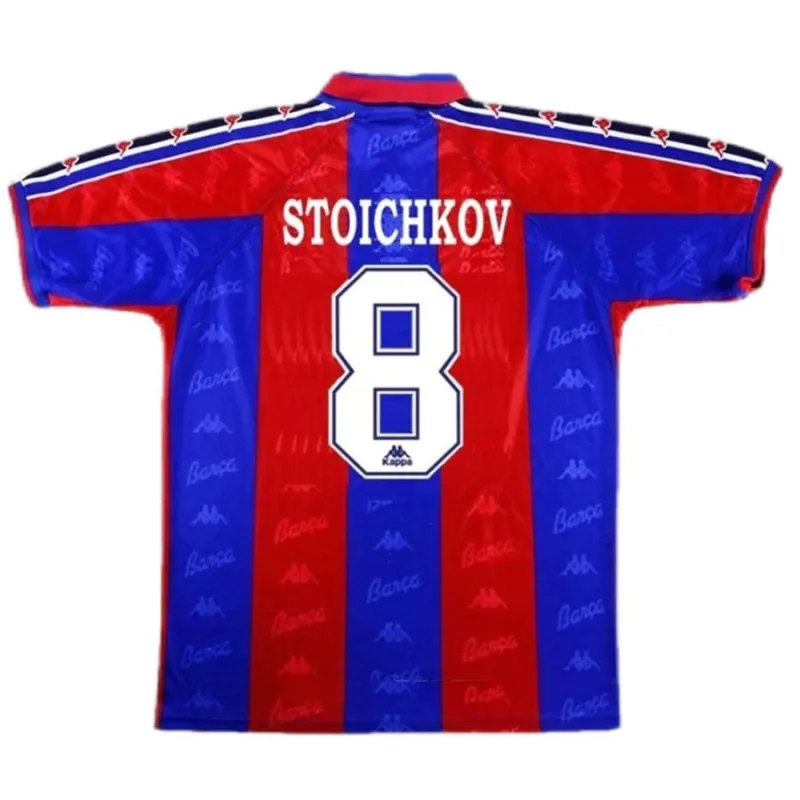Barcelone STOICHKOV 1996/97 Maillot Domicile Rétro - Rouge/Bleu