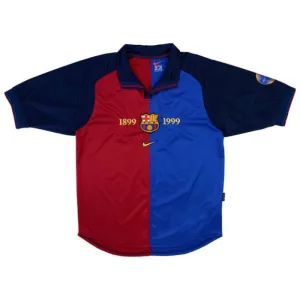 Barcellona 1999/20 Maglia Casa Retro - Rosso/Azzurro