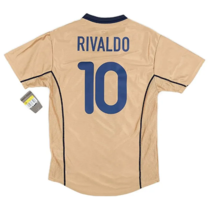 Barcelona RIVALDO 2001/02 Retro Away Jersey - Yellow