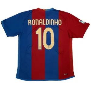 Barcelona RONALDINHO 2006/07 Retro Heimtrikot - Rot/Blau