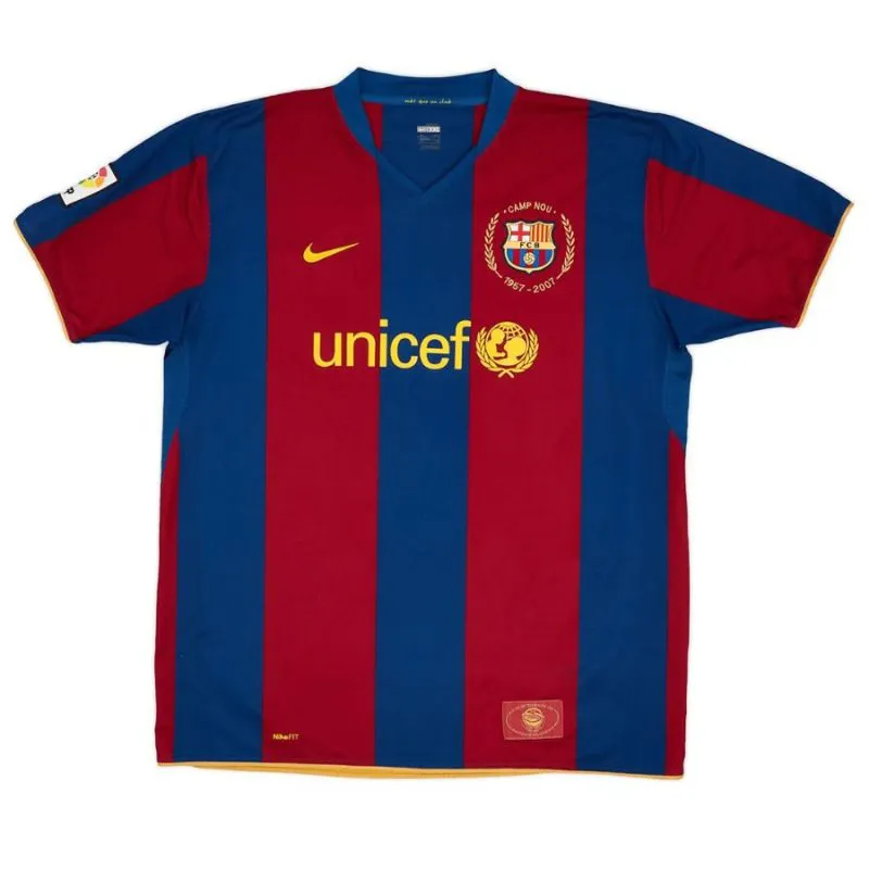 Barcelona RONALDINHO 2007/08 Retro Home Jersey - Red/Blue