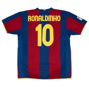 Barcelona RONALDINHO 2007/08 Retro Heimtrikot - Rot/Blau