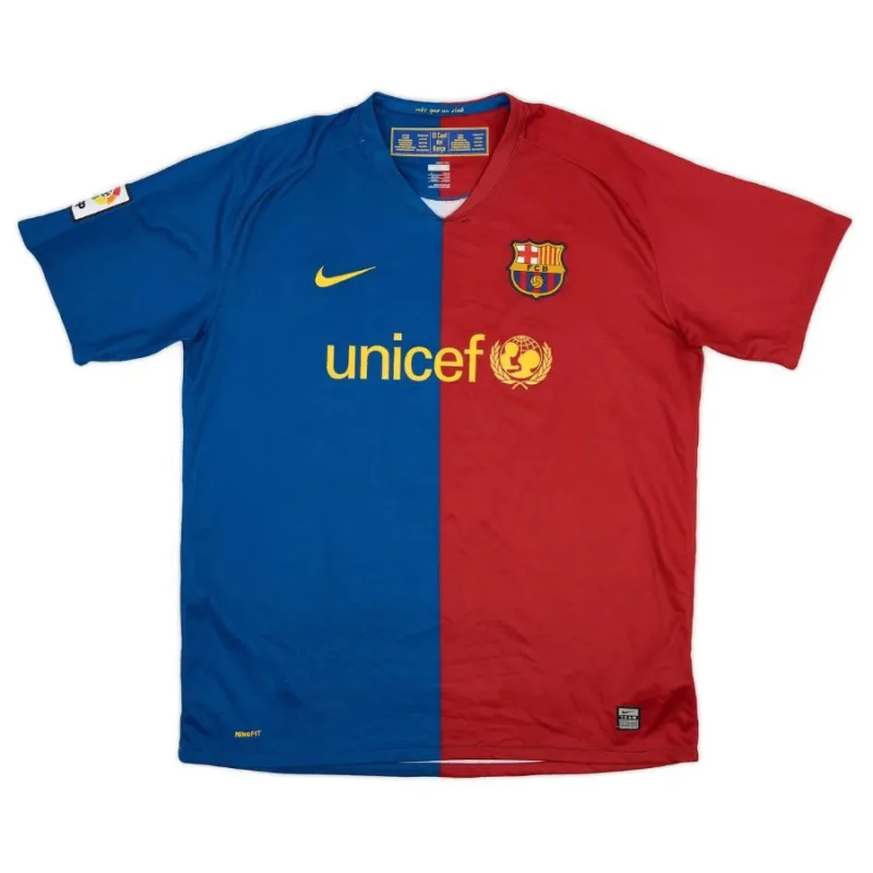 Maillot Domicile Rétro PUYOL 2008/09 de Barcelone - Rouge/Bleu