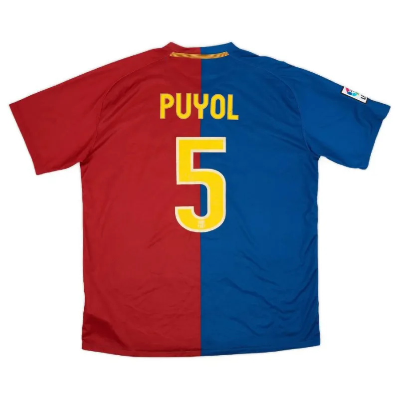 Maillot Domicile Rétro PUYOL 2008/09 de Barcelone - Rouge/Bleu