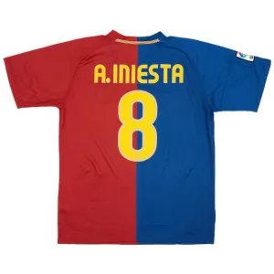 Barcelona A.INIESTA 2008/09 Retro Heimtrikot - Rot/Blau