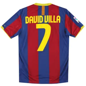 Barcelona DAVID VILLA 2010/11 Retro Heimtrikot - Rot/Blau