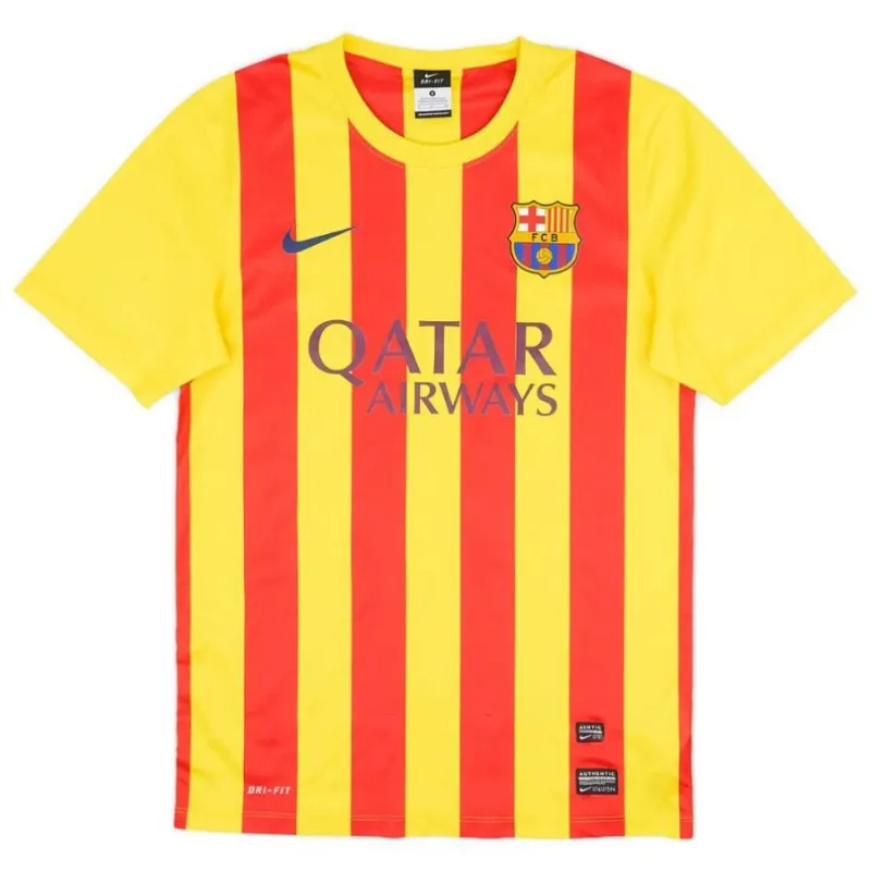 ​​Maillot extérieur rétro du Barcelone 2013/14 - Rouge/Jaune​​