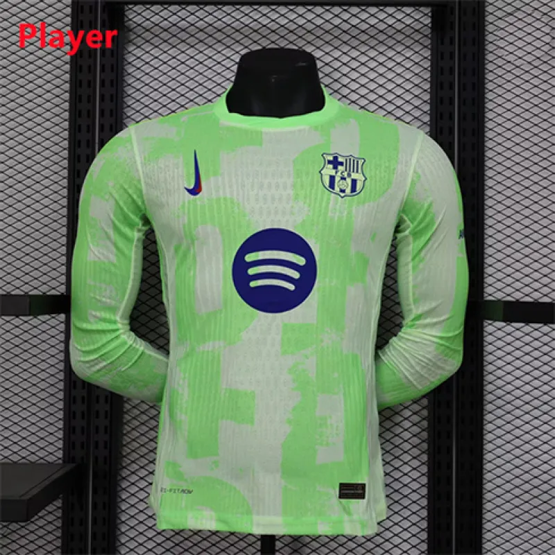 FC Barcelona Long Sleeve Third Player Version Jersey 2024/25 - Green