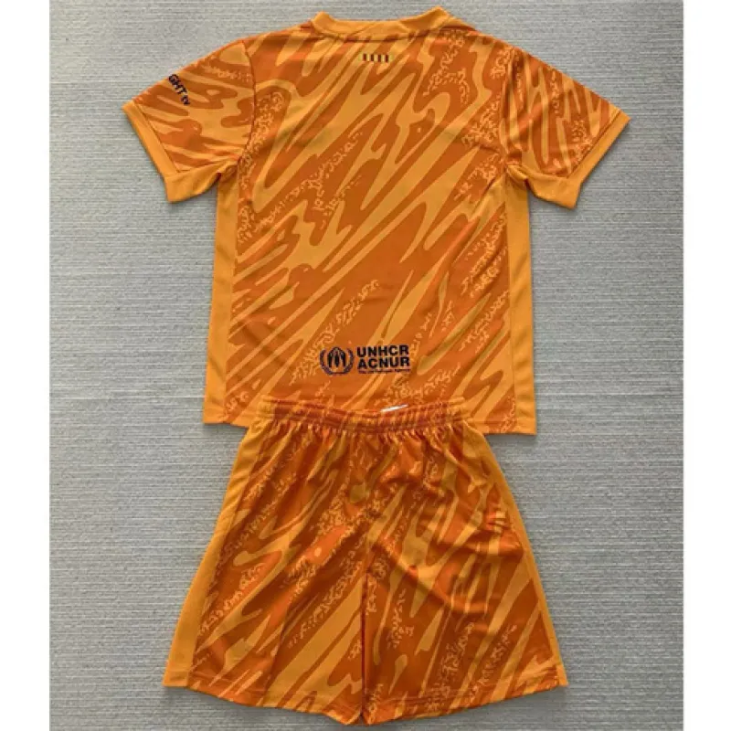 FC Barcelona Kids' Goalkeeper Jersey and Shorts 2024/25 - Orange
