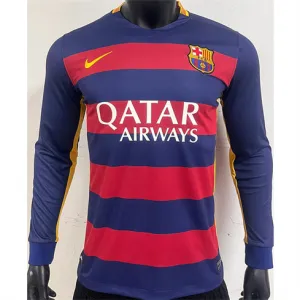 FC Barcelona Retro Long-Sleeved Jersey 2015/16  Home - Red/Blue