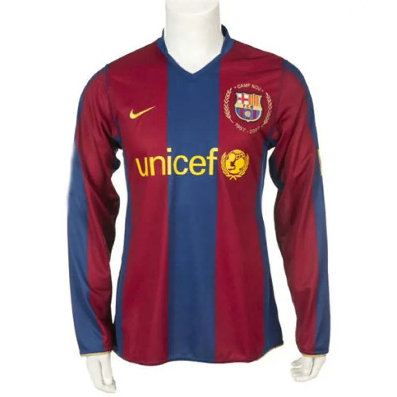 FC Barcelona Retro Long-Sleeved Jersey 1957-2007 Commemorative Edition - Red/Blue
