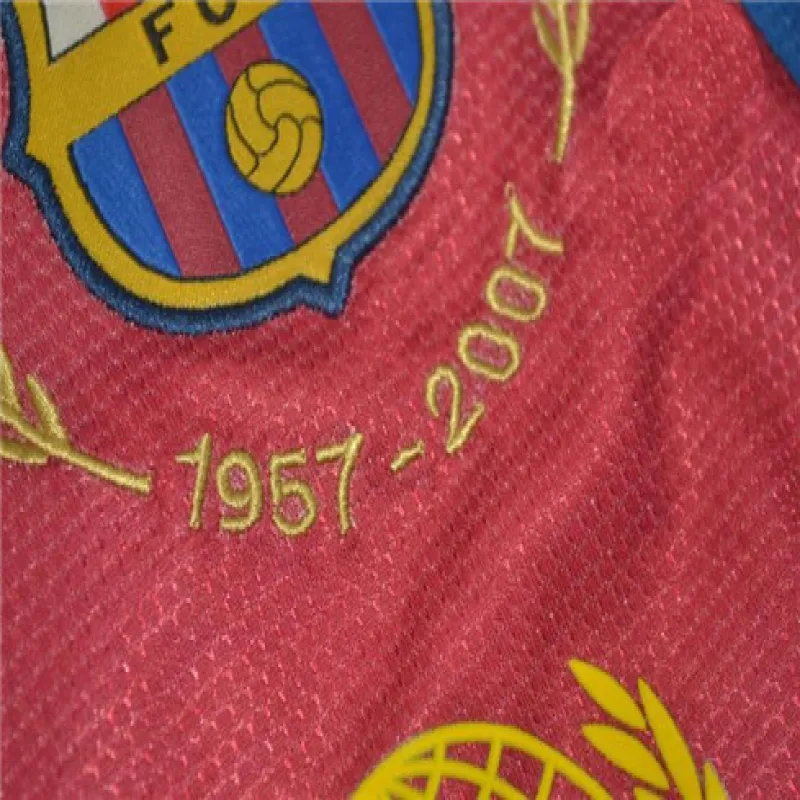 FC Barcelona Retro Long-Sleeved Jersey 1957-2007 Commemorative Edition - Red/Blue