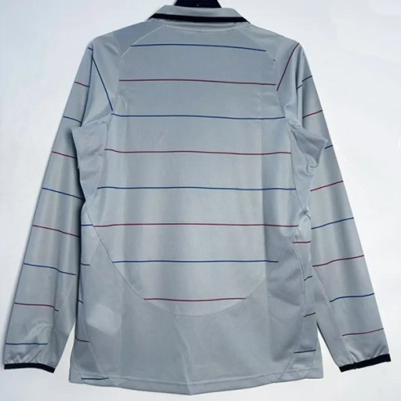 FC Barcelona Retro Long-Sleeved Jersey 2002-04 Away - Grey