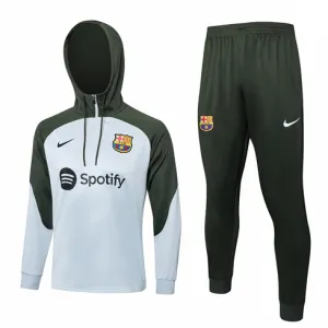 FC Barcelona Kapuzen-Sportbekleidung 2024/25 - Hellgrau