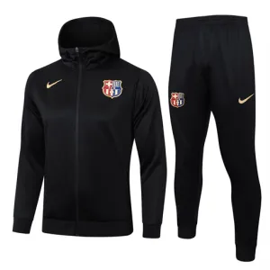 Giacca sportiva con cappuccio per bambini del FC Barcelona 2024/25 - Nero