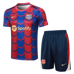 FC Barcelona Trainingsjersey + Shorts 2024/25 - Rot/Blau