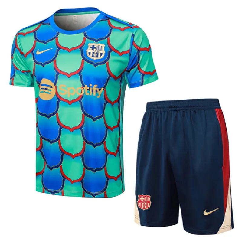 Maillot d'entraînement + Shorts du FC Barcelona 2024/25 - Vert