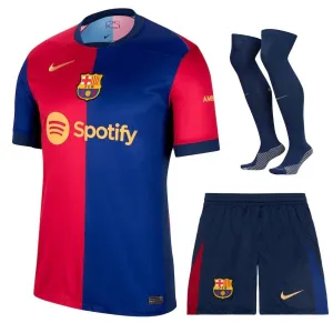 FC Barcelona Kids' Jersey Set for the 2024-25 Home Games - Blue/Red