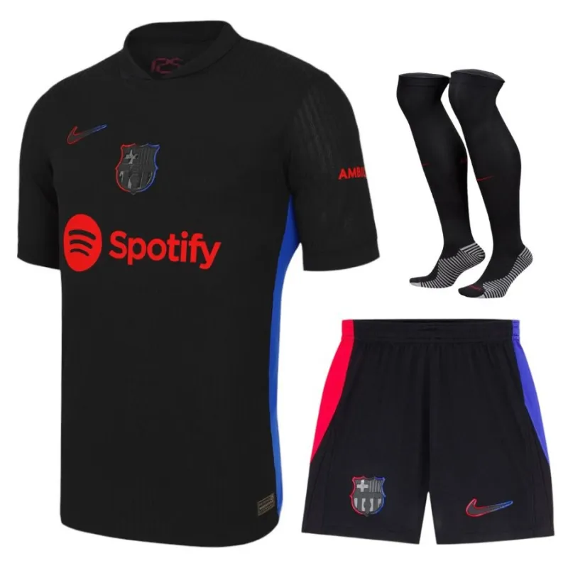 FC Barcelona Kids' Jersey Set for the 2024-25 Away Games - Black