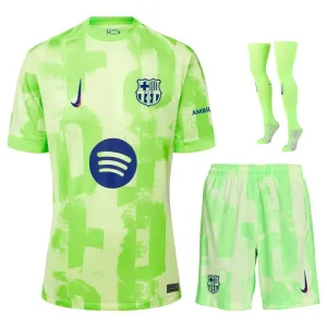 FC Barcelona Kids' Third Jersey Set 2024-25 - Green