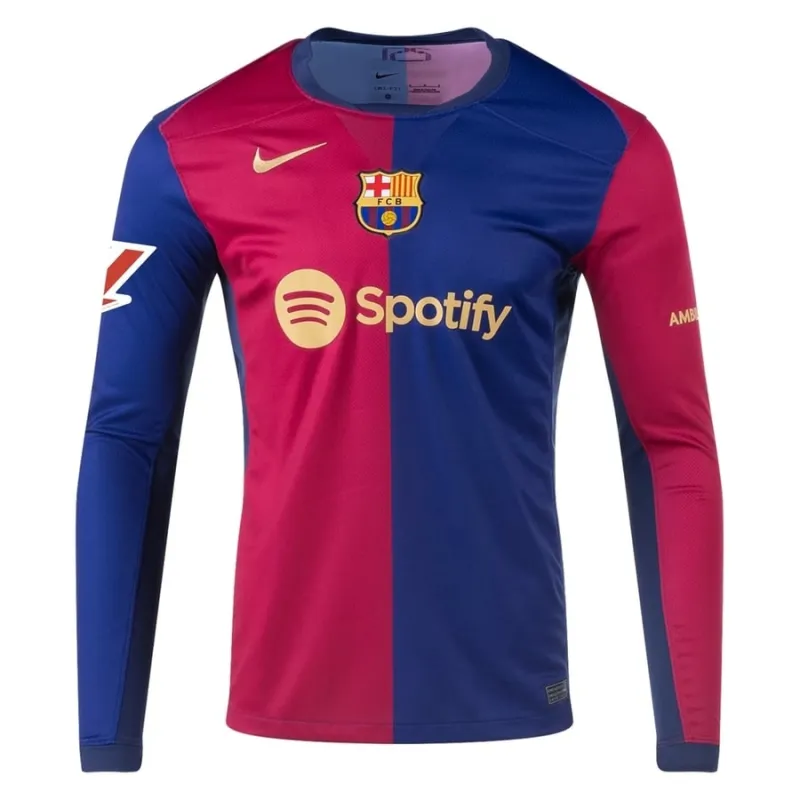 Lamine Yamal FC Barcelona 2024-25 Home Long-sleeved Jersey - Blue/Red