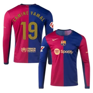 Lamine Yamal FC Barcelona 2024-25 Home Long-sleeved Jersey - Blue/Red