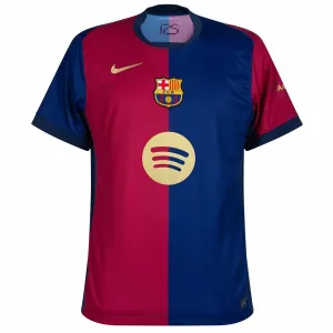 FC Barcelona Kids' Home Jersey 2024/25 with New Sponsor - Red/Blue