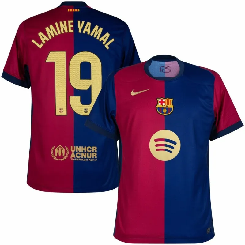 FC Barcelona LAMING YAMAL Kids' Home Jersey 2024/25 with New Sponsor - Red/Blue