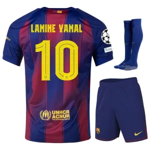 Set di maglia bambini in casa UCL del Barcellona YAMAL 2025/26 - Rosso/Blu