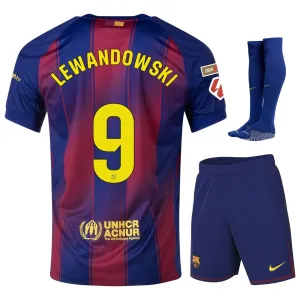 Set di maglia bambini in casa del Barcellona LEWANDOWSKI 2025/26 - Rosso/Blu