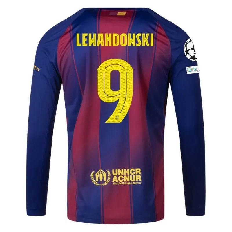 Maillot Domicile Barcelone Manches Longues UCL 2025/26 LEWANDOWSKI