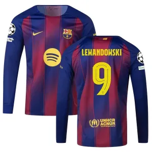 Barcelona Home Long Sleeve Jersey UCL 2025/26 LEWANDOWSKI
