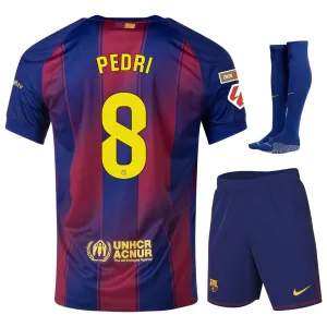 Set di maglia bambini in casa del Barcellona PEDRI 2025/26 - Rosso/Blu