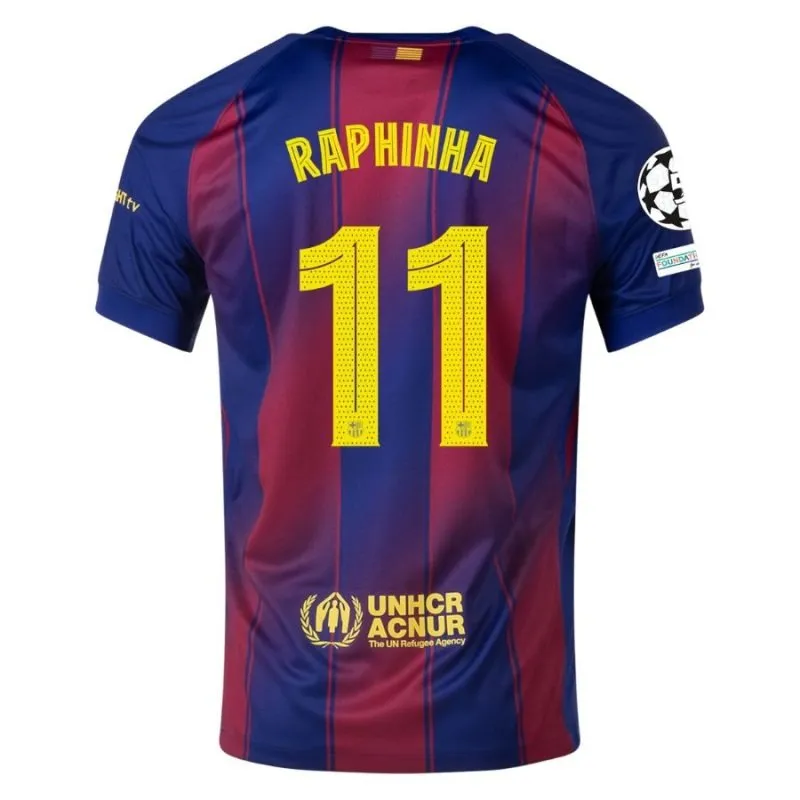 FC Barcelona RAPHINHA 2025/26 Heim-UCL-Kinder-Trikot-Set - Rot/Blau