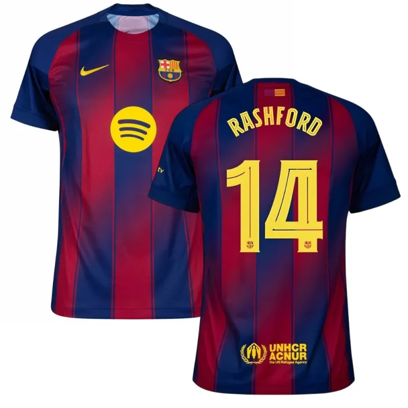 Barcelona RASHFORD 2025/26 Home Kids' Jersey - Red/Blue