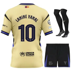 Set di maglia in trasferta bambini YAMAL UCL del Barcellona 2025/26 - Beige