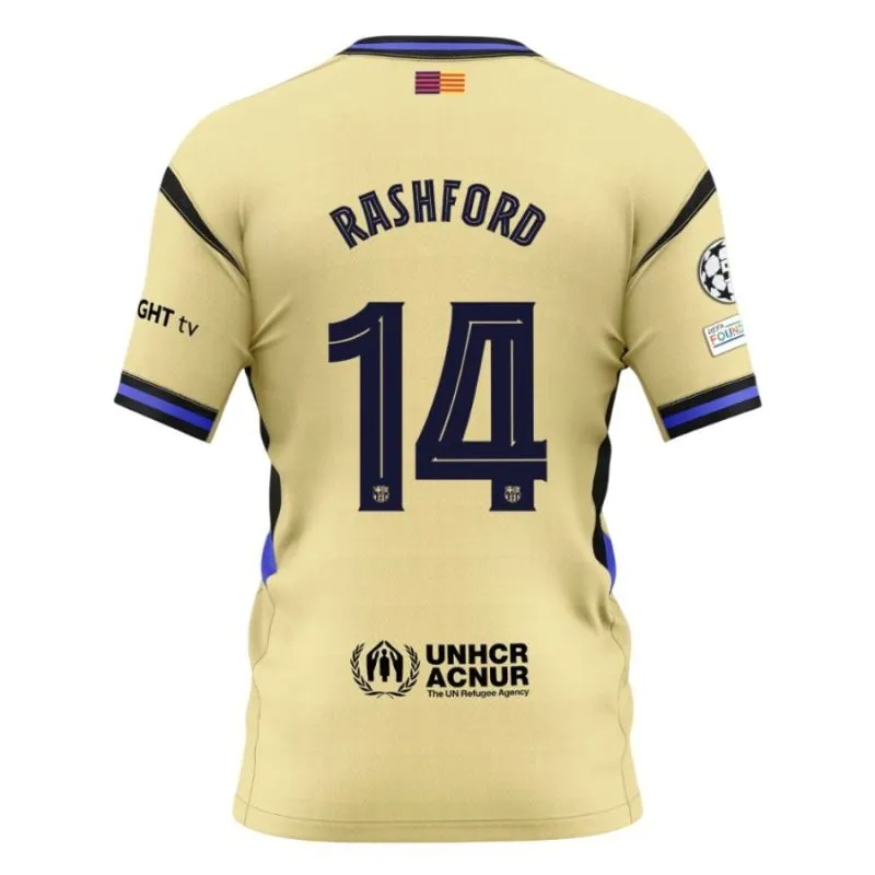 Barcelona RASHFORD UCL 2025/26 Away Kids' Jersey Set - Beige