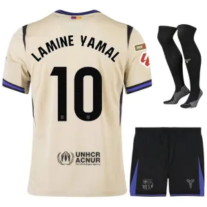 Barcellona YAMAL 2025/26 Completo Trasferta Bambino - Beige