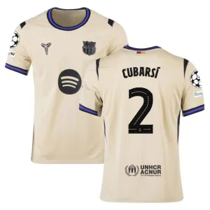 Barcellona CUBARSI UCL 2025/26 Maglia Trasferta Bambino - Beige