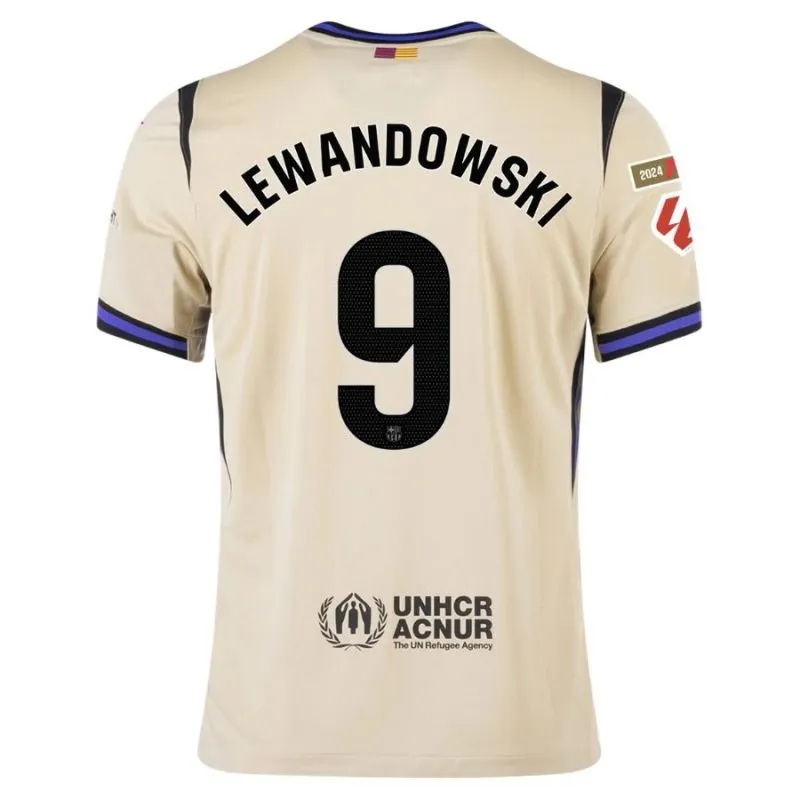 Barcelona LEWANDOWSKI 2025/26 Kids Away Jersey - Beige