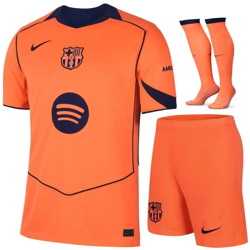 Set terza maglia bambini Barcellona 2025/26 - Arancione